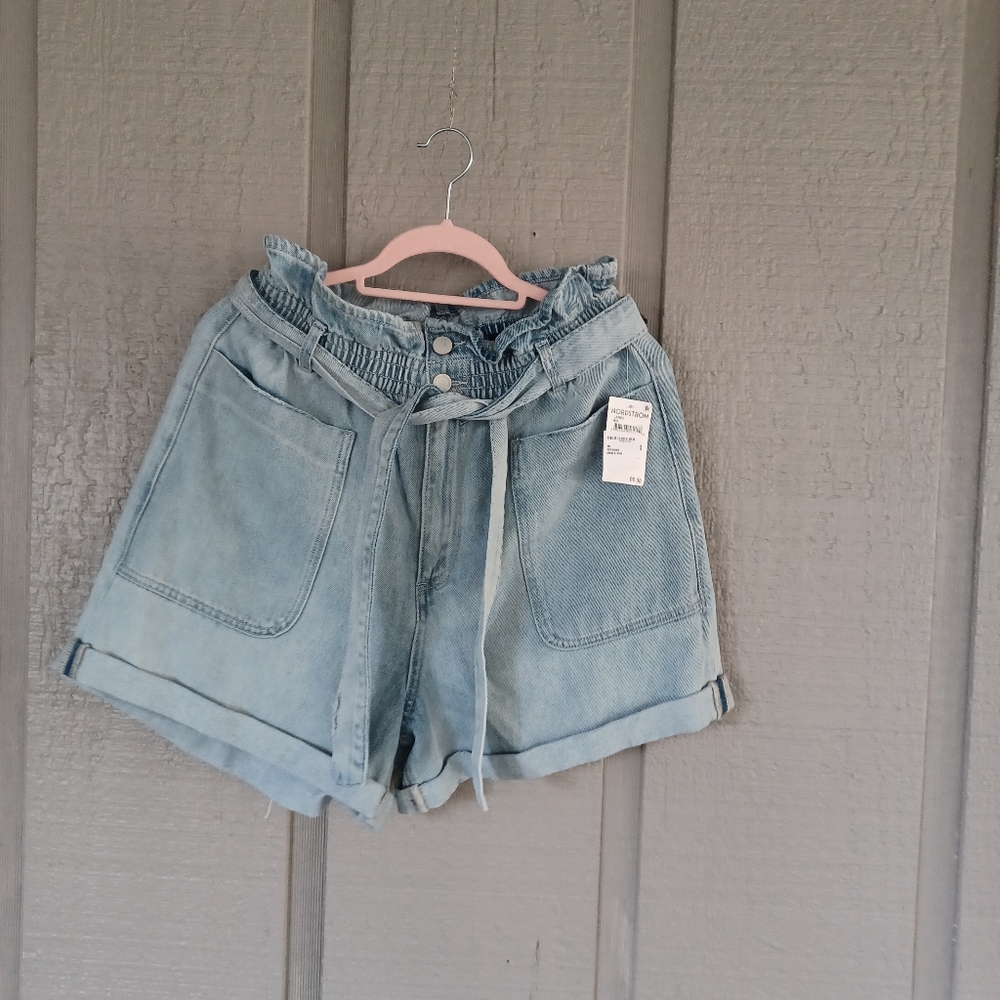 Blanknyc Paperbag Shorts Size L Women High Waist Cotton Preppy